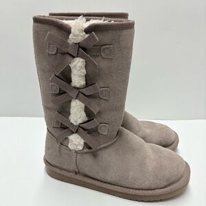 Ugg Koolabura Victoria Tan Suede Boots With Bows Tan Sz 5